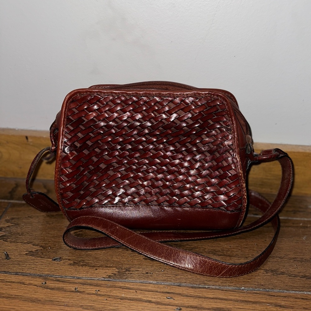 Brownish/red Braided Leather Vintage Etienne Aigner